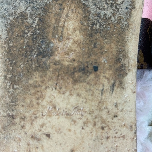 Vintage Women’s Louis Vuitton Monogram Pink Stripe Buckle Slides Size 8 - Picture 13 of 14